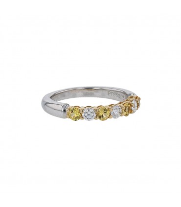 Tiffany & Co. diamonds, yellow sapphires, gold and platinum ring