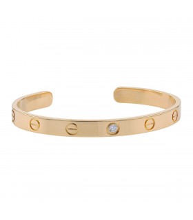 Cartier Love diamond and gold bracelet Size 17
