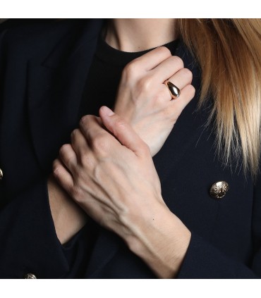 Bague jonc or, platine et diamant