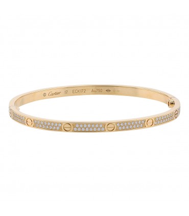 Cartier Love small model diamonds and gold bracelet Size 17
