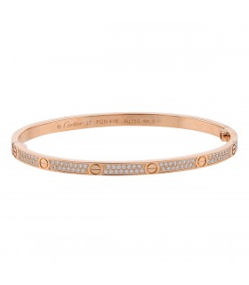 Bracelet Cartier Love Petit Modèle Pavé Taille 17