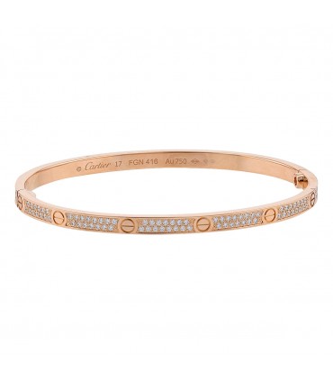 Bracelet Cartier Love Petit Modèle Pavé Taille 17