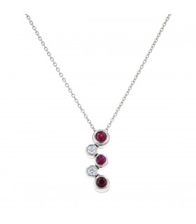 Tiffany & Co. diamonds, rubies and platinum necklace