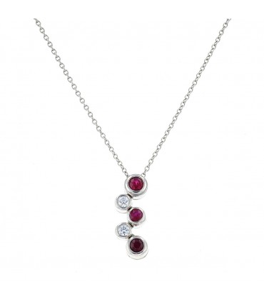 Tiffany & Co. diamonds, rubies and platinum necklace