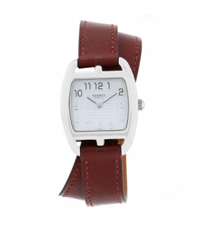 Hermès Cape Cod Tonneau silver watch