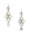 Blue topazes and gold earrings