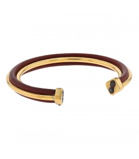 Hermès laether and vermeil bracelet