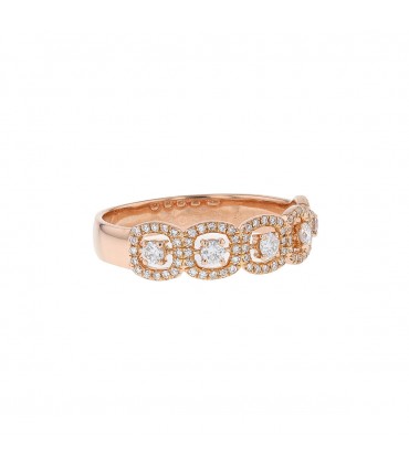 Bague or rose et diamants