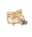 Louis Vuitton Coktail Monogram cultured pearl and gold ring