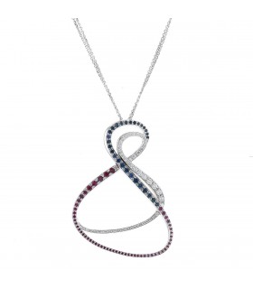 Giorgio Visconti diamonds, sapphires, rubies and 18k gold necklace