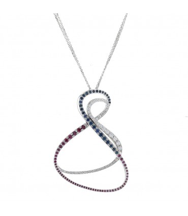 Giorgio Visconti diamonds, sapphires, rubies and 18k gold necklace