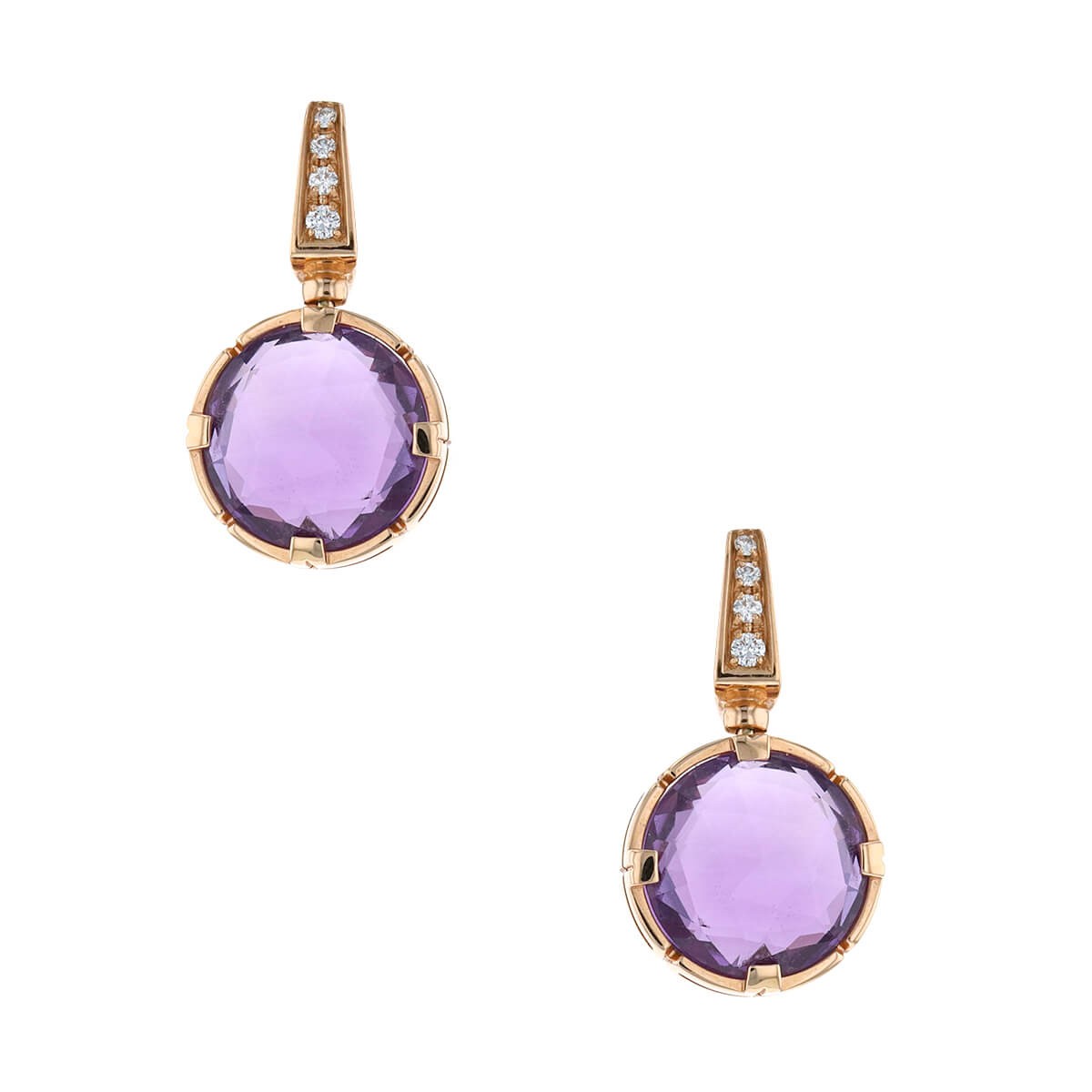 Bulgari Parentesi Cocktail amethyst, diamonds and gold earrings