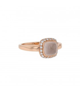 Fred Pain de Sucre XS pink quartz, diamonds and gold ring