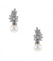 Boucles d’oreilles or, diamants et perles