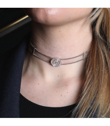 Chopard Happy Spirit diamonds and 18k gold necklace