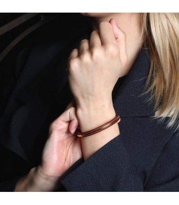 Hermès laether and vermeil bracelet