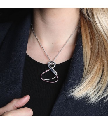 Giorgio Visconti diamonds, sapphires, rubies and 18k gold necklace