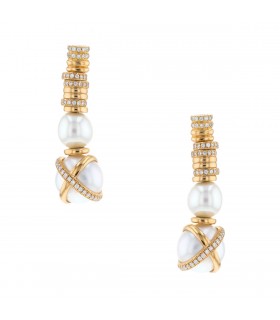 Fred Baie des Anges diamonds and gold earrings