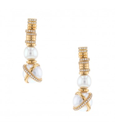Fred Baie des Anges diamonds and gold earrings