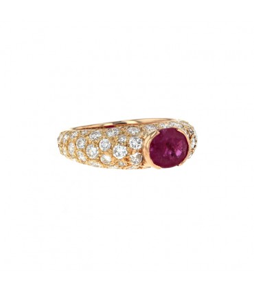 Bague or, diamants et rubis