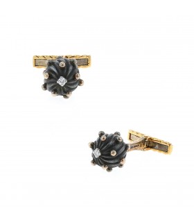 David Webb diamonds, gold and silver cufflinks