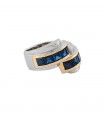 Sapphires, gold and platinum ring
