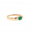 Diamond, emerald and gold ring