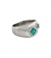 Emeralds and platinum ring
