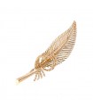 Gold feather brooch