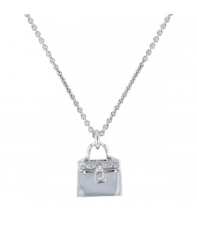 Hermès Amulette Birkin diamonds and gold pendant