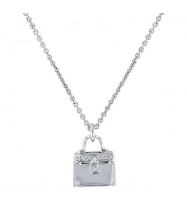 Hermès Amulette Birkin diamonds and gold pendant