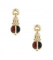 Fred diamonds, cornaline, onyx and gold earrings