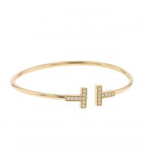 Tiffany & Co. Wire Tiffany T diamonds and gold bracelet