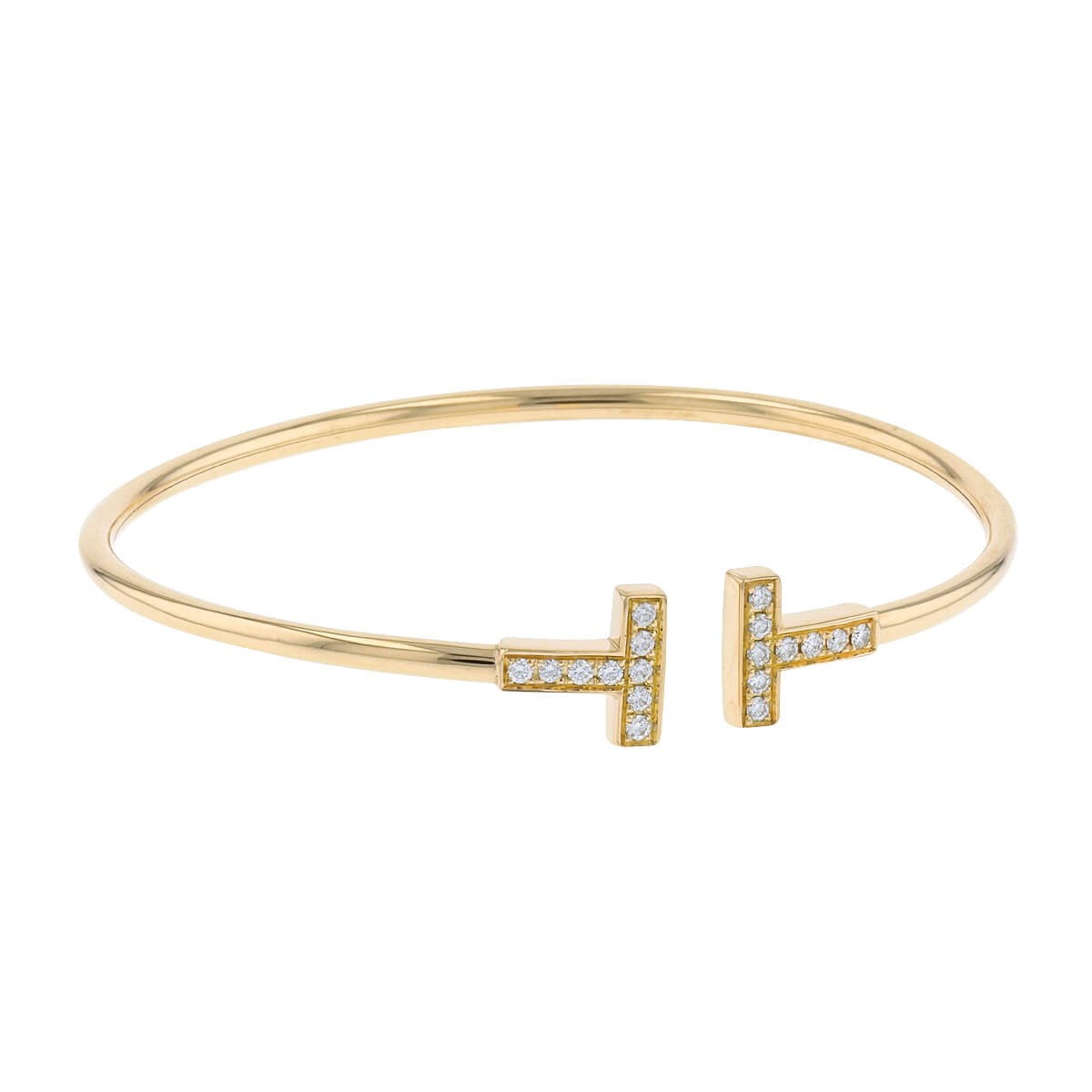 Tiffany T Bracelet 18k Rose Gold With Diamonds Bangle