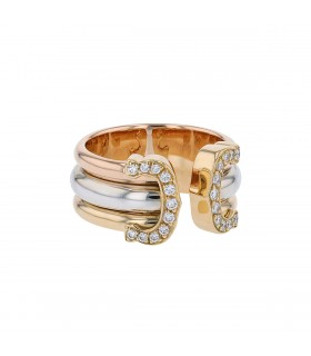Cartier Double C diamonds and gold ring