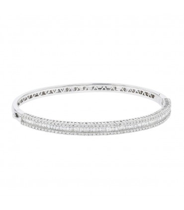 Bracelet jonc or et diamants