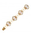 Cultured pearl, cameo and gold bracelet