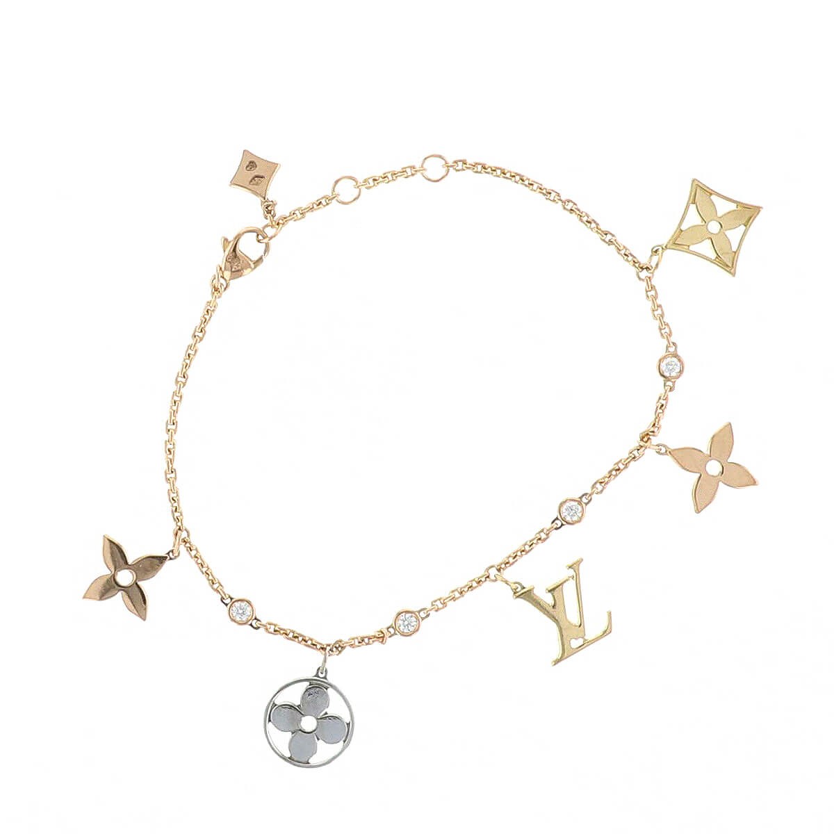 Louis Vuitton Idylle Blossom Charms diamonds and gold bracelet