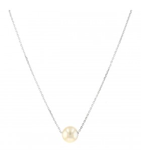 Cultured pearl and gold necklace