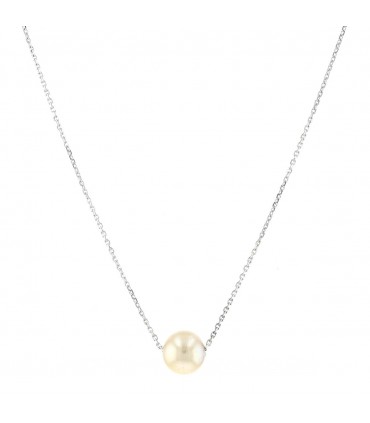 Cultured pearl and gold necklace