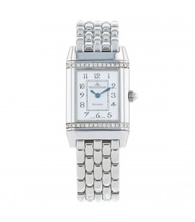 Jaeger Lecoultre Reverso diamonds and stainless steel watch
