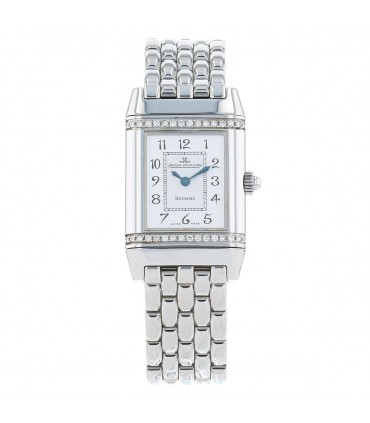 Jaeger Lecoultre Reverso diamonds and stainless steel watch