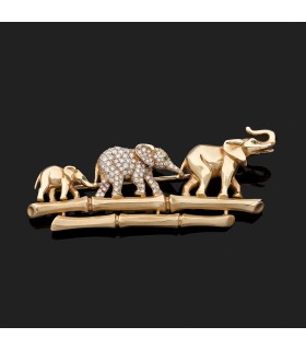 Broche Cartier Famille Eléphant
