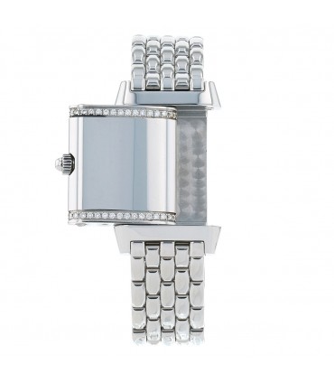 Jaeger Lecoultre Reverso diamonds and stainless steel watch