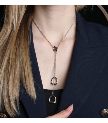 Hermès Etrier 18k gold necklace