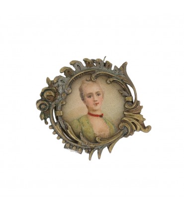 Miniature and metal brooch