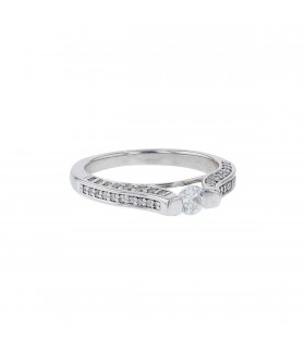 Bague solitaire or et diamants