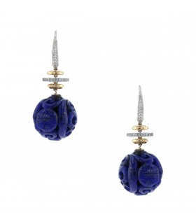 Diamonds, lapis lazuli and gold earrings