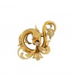 Art nouveau diamond and gold brooch