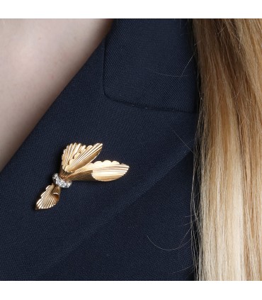 Diamonds, gold and platinum brooch